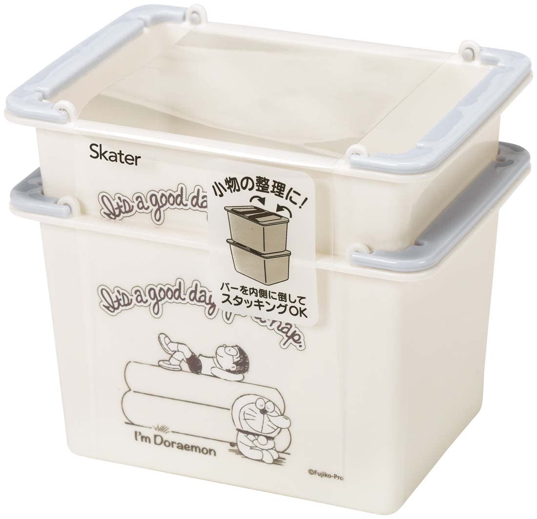 Skater MBSK1-A I'm Doraemon Sanrio Stackable Mini Basket, Set of 2, 4.6 x 3.3 x 3.1 inches (11.7 x 8.4 x 7.8 cm)