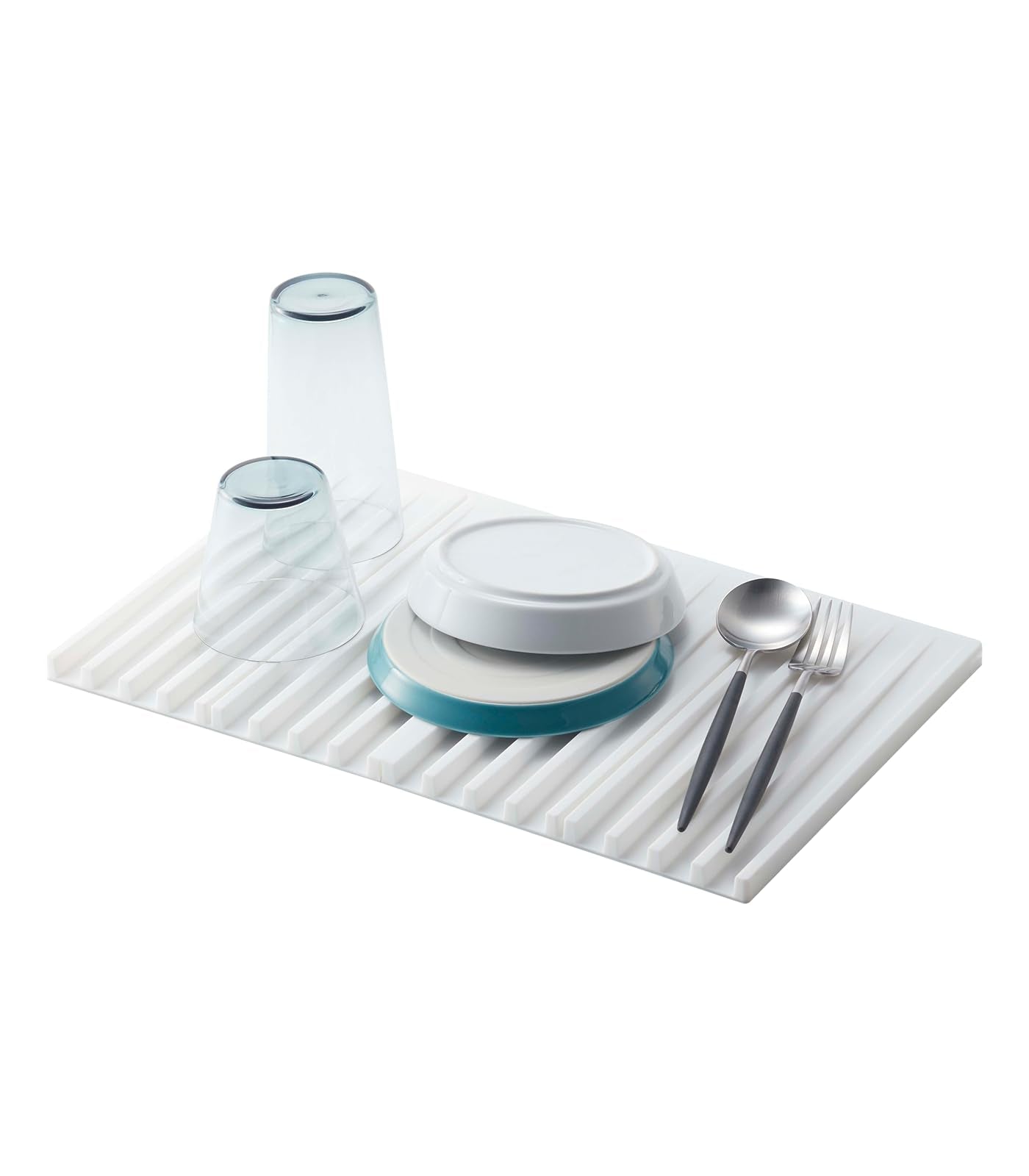 Yamazaki Home Foldable Drainer Tray - Kitchen Dish Drying Mat - No Assembly Req.