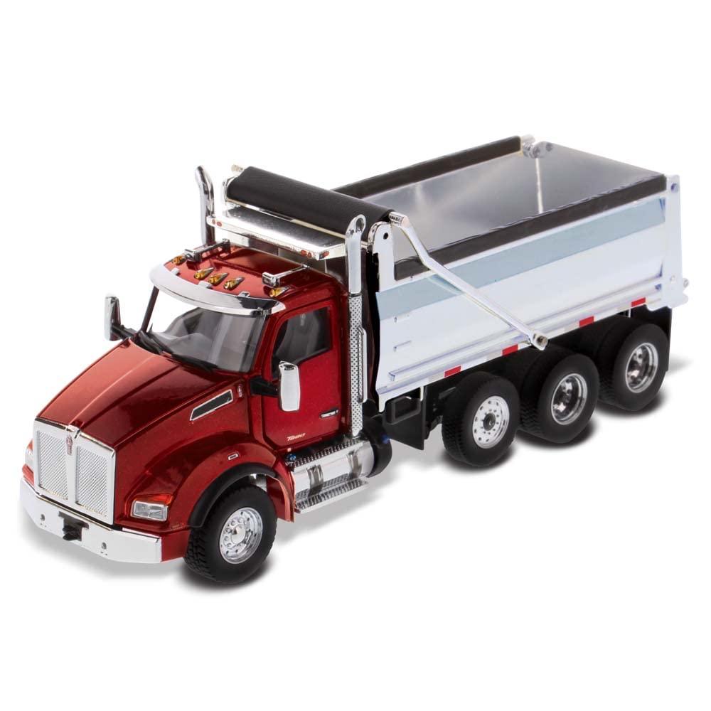 Diecast Masters Kenworth T880 SBFA Dump Truck - Radiant Red | Real Truck Specifications | 1:50 Scale Model Semi Trucks | Diecast Model 71059