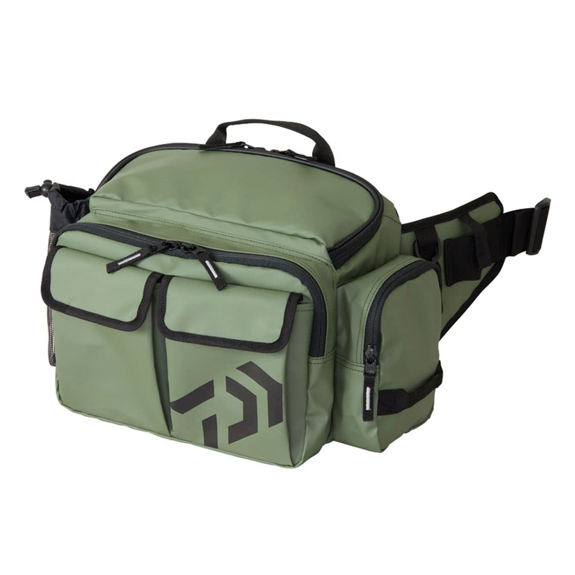 Daiwa Hip Bag (D) Khaki P 6.3 x 13.4 x 9.1 inches (16 x 34 x 23 cm)