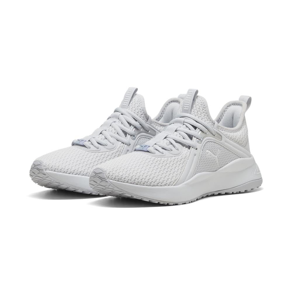PUMA Women's SOFTRIDE Karma Shine Women's 312895 Running Shoes, Silver Mist/PUMA White/Iridescent (02), 25.5 cm