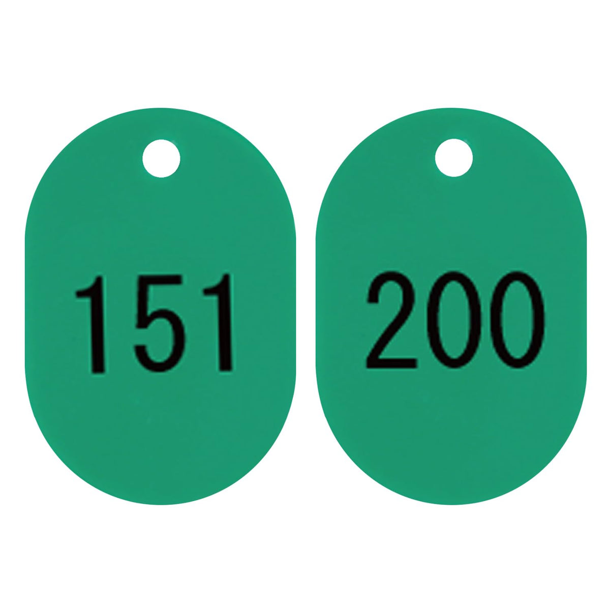 Nishiken BN-S151G Number Tags, 50 Pieces, Small, 151-200, Green