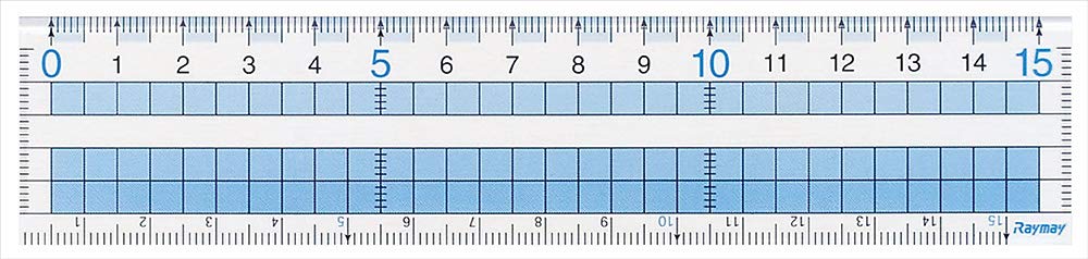 Raymay Fujii AJH158 Ruler, Easy to Read Grid Ruler, 5.9 inches (15 cm), 1 Piece