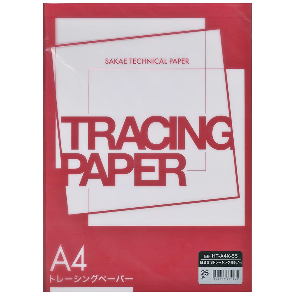 SAKAE Technical Paper Tracing Paper, Stick-on S-Tracing, 55g/m2, A4, 25 Sheets HT-A4K-55
