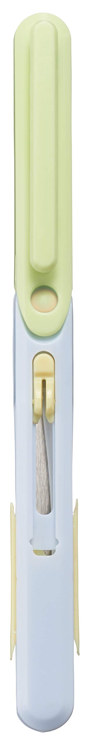 Raymay Fujii SH706M Scissors, Pen Cut, Compact, Portable Scissors, Left Hand, Compatible with Left Hand, Green x Blue