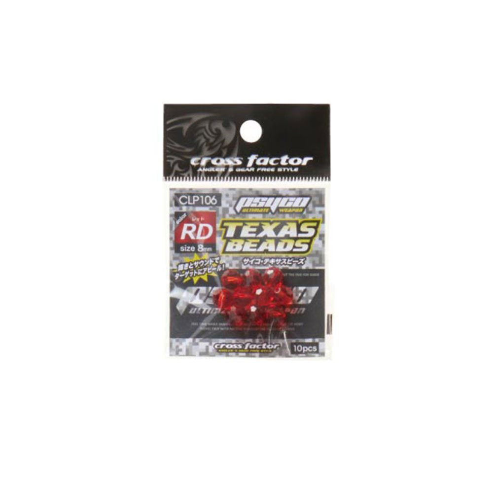 Cross Factor CLP106-RD Psycho Texas Beads, 0.3 inches (8 mm), Red