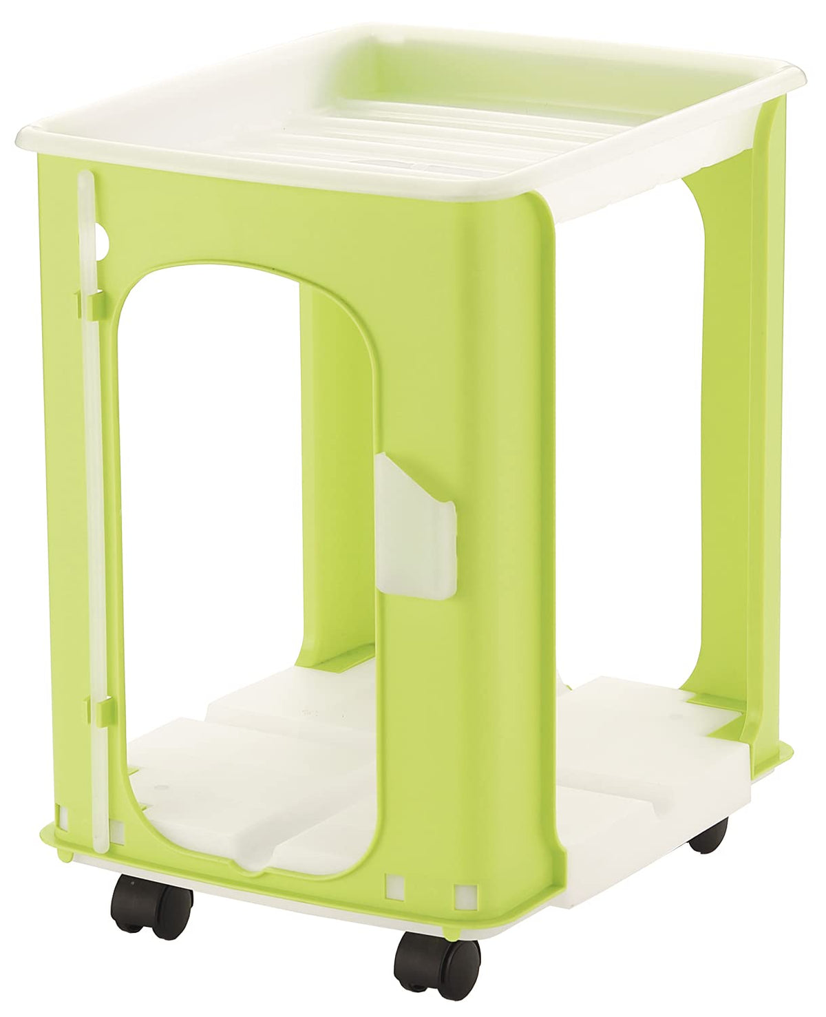 石丸合成樹脂(Ishimaru) Newspaper Rack, Karafuyumumu Rakukuku +1 (Plus One) (with casters), Green