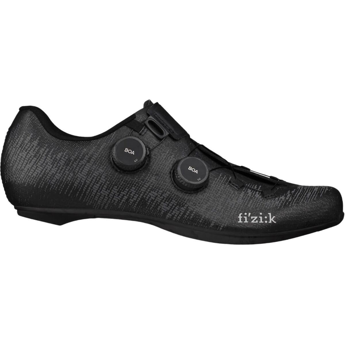 Fizik Vento Infinito Knit Carbon 2 Wide, Double Boa Road Full Carbon Cycling Shoes, Black, 11.5 Wide
