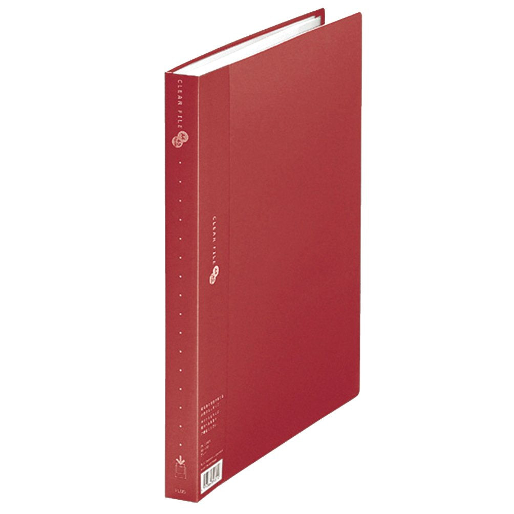 Plus 88-432 File Clear File, Super Economy, A4 Vertical, 40 Pockets, Red