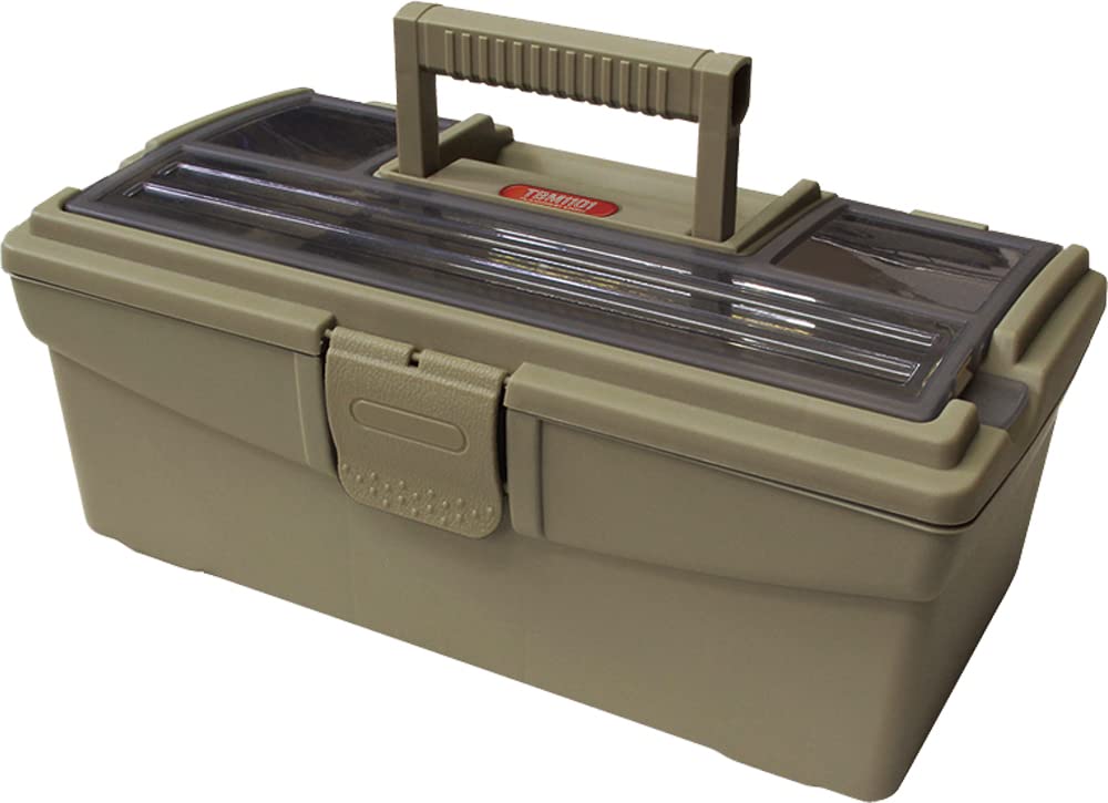 OGK TBM1101LO Osaka Fishing Tackle Box, Double Layer, Light Olive