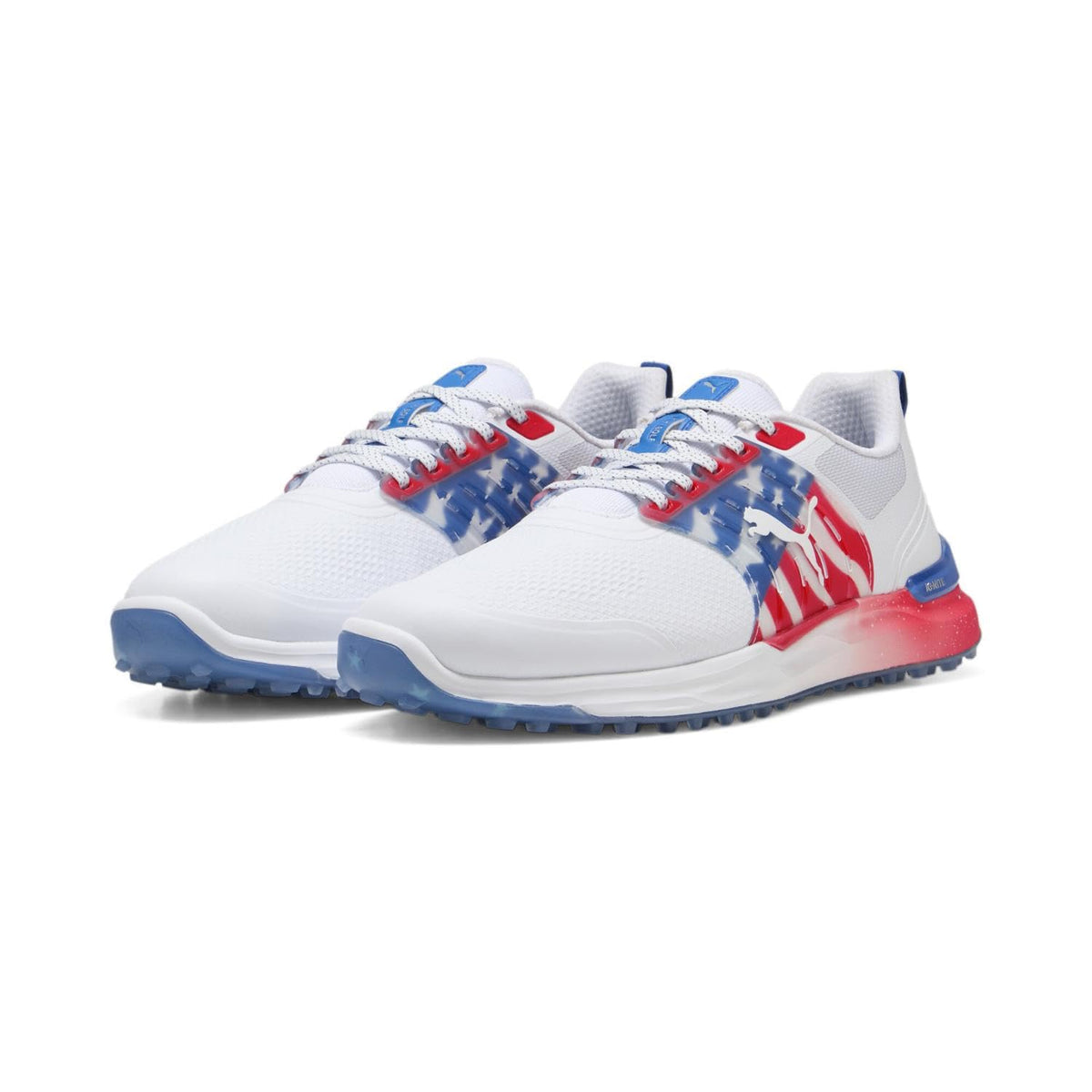 Puma Ignite Elevate 2 X Volition Men's Golf Shoes, Puma White/Blue Streak/Spiced Coral, 29.0 cm