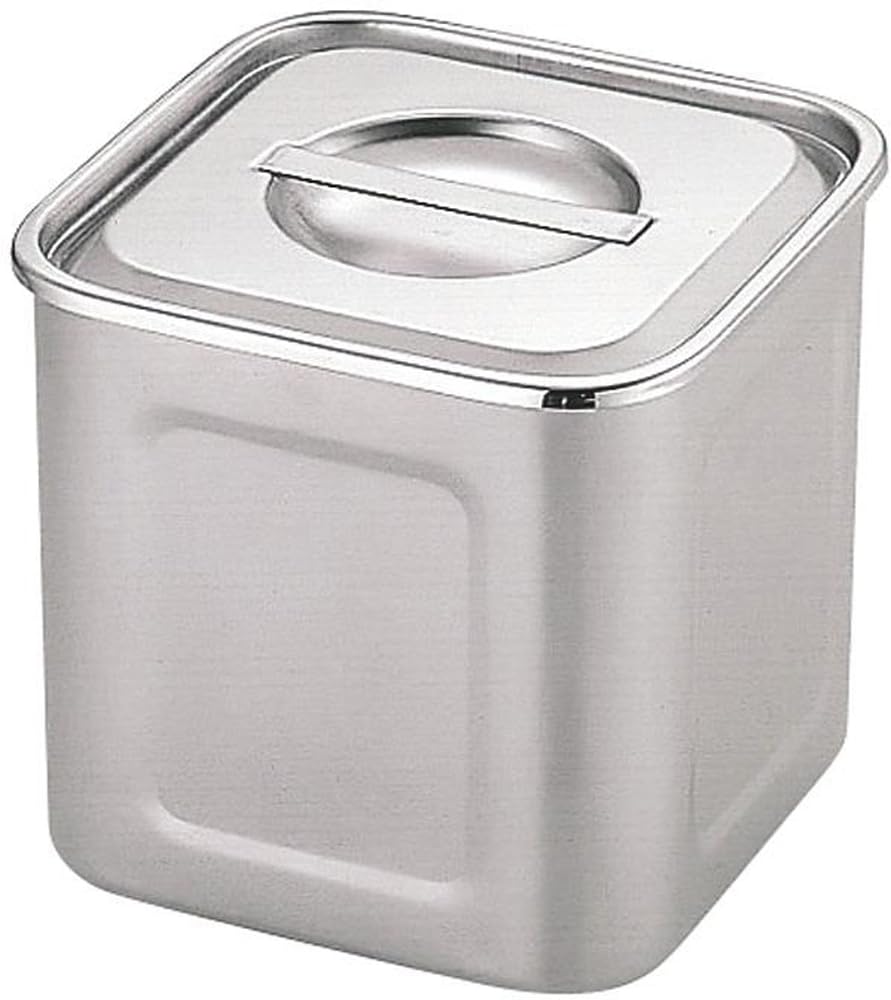 UK 18-8 Square Kitchen Pot, 7.1 inches (18 cm), Handless