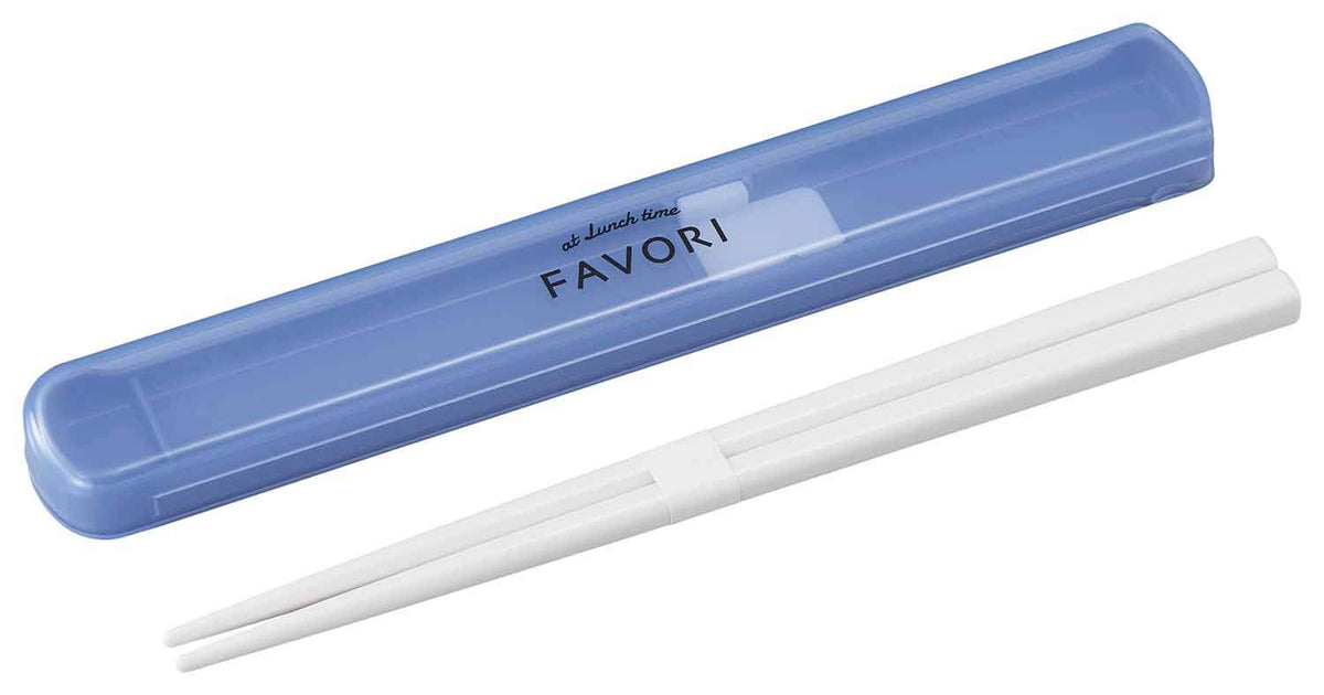 OSK DISH UP LUNCH HS-16 Pull Lid Chopsticks Case Set, 7.7 inches (19.5 cm), Blue