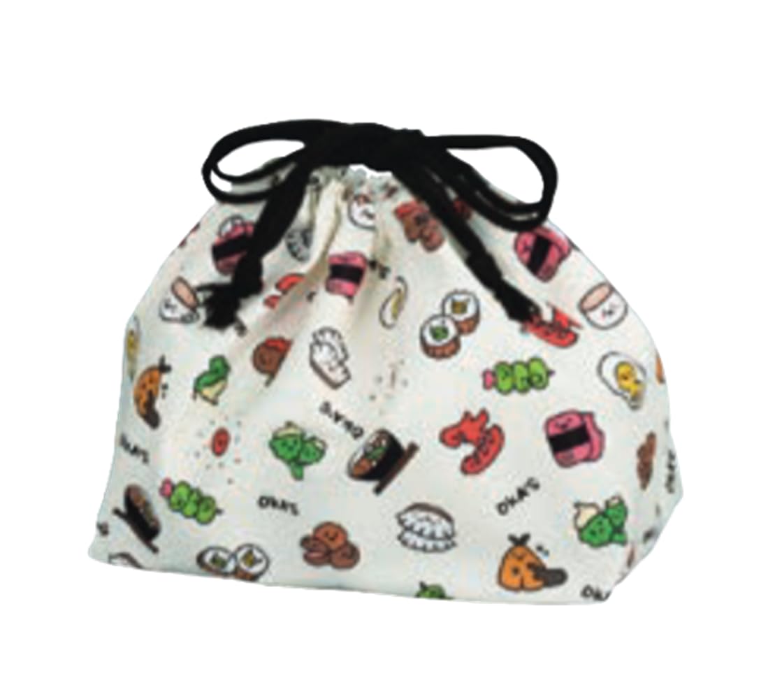Tatsumiya OKA'S Drawstring Bag, White, Size (W x D x H): Approx. 8.3 x 3.7 x 7.7 inches (21 x 9.5 x 18 x 18 x 33720 mm)