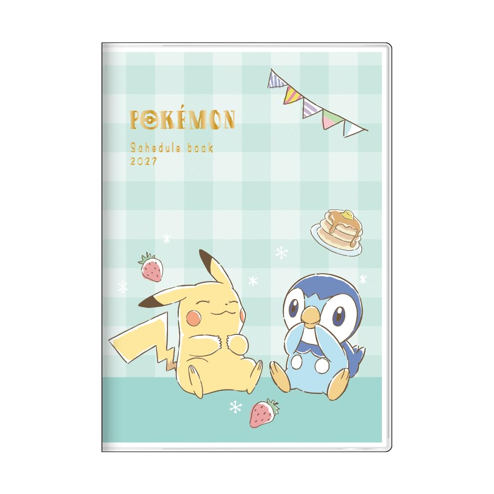 Sunstar Stationery S2960125 Pokemon Goods, Character Planner, 2027, Monthly B6, Pikachu & Pochama