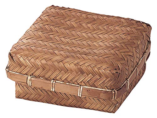 Chidorisangyou Basket, Brown, W 6.9 x D 6.9 x H 3.1 inches (17.5 x 17.5 x 8 cm)