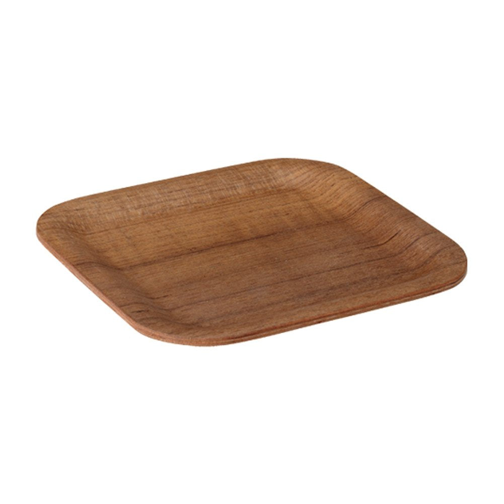 KINTO 45157 Non-Slip Tray, 6.3 x 6.3 inches (160 x 160 mm), Teak