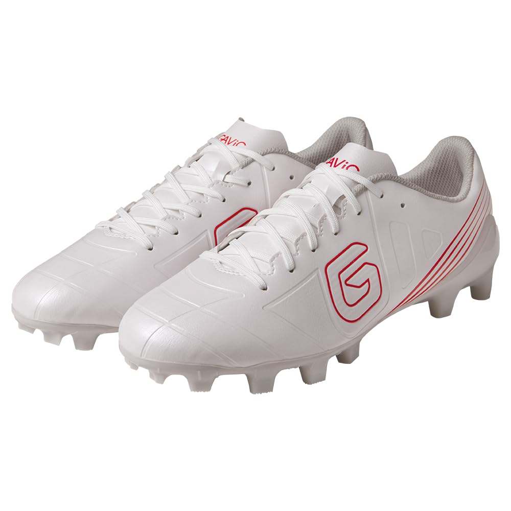 GAViC(ガビック) Men's Soccer Shoe, White red, 25.0 cm 2E