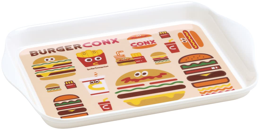 Skater MTR2-A Melamine Square Tray, S, Burger Conx, 8.3 x 5.7 inches (21 x 14.5 cm)