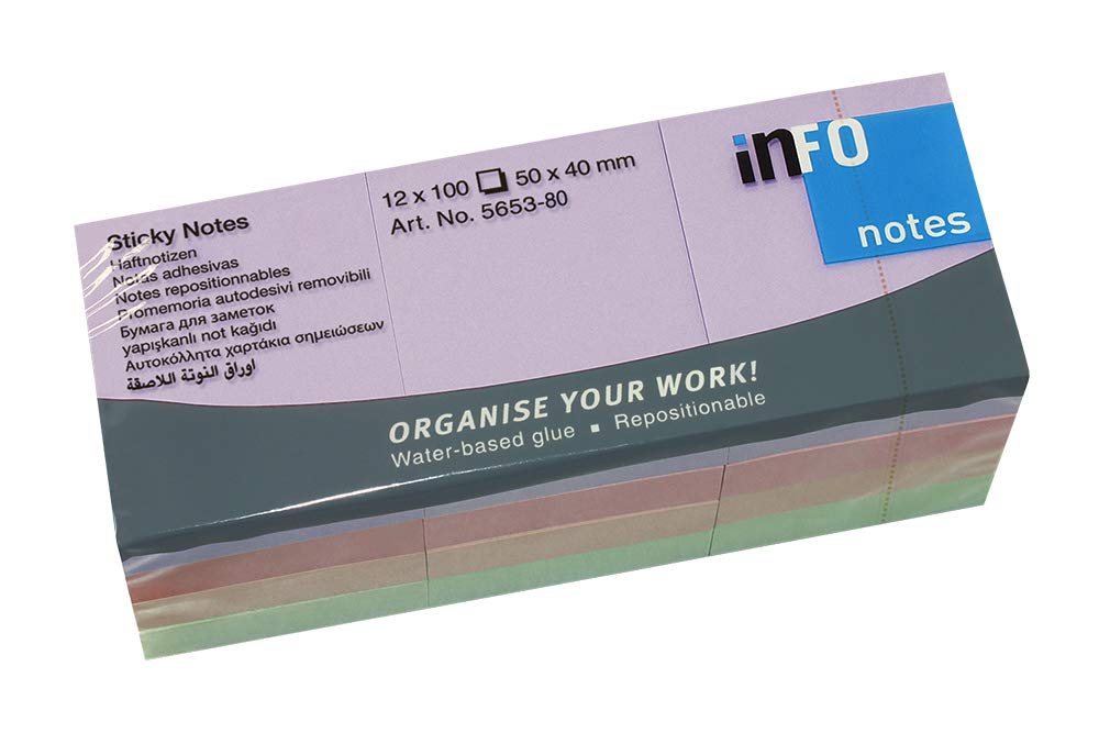 Printed in Form Sticky Notes Info Notes Harmony Color Mix Pack 4 Colors