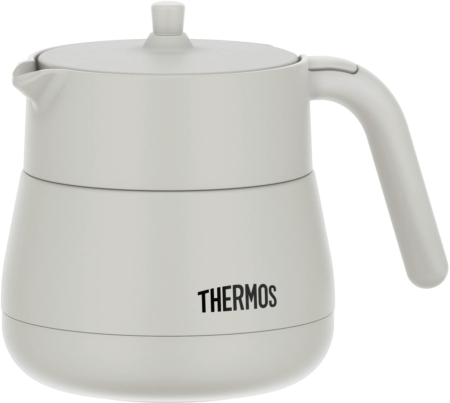 Thermos TTE-450 LGY Vacuum Insulated Teapot with Strainer, 15.9 fl oz (450 ml), Light Gray