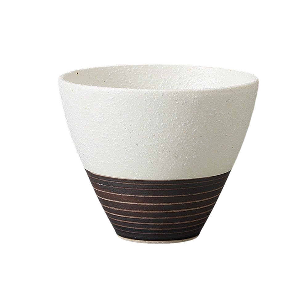 Ale-net Teacup, Sencha Bowl, 3.5 x 2.8 inches (8.9 x 7.2 cm), Kunie Rough White Tea Cup, Dishwasher Safe, Microwave Safe, Mino Ware, Made in Japan