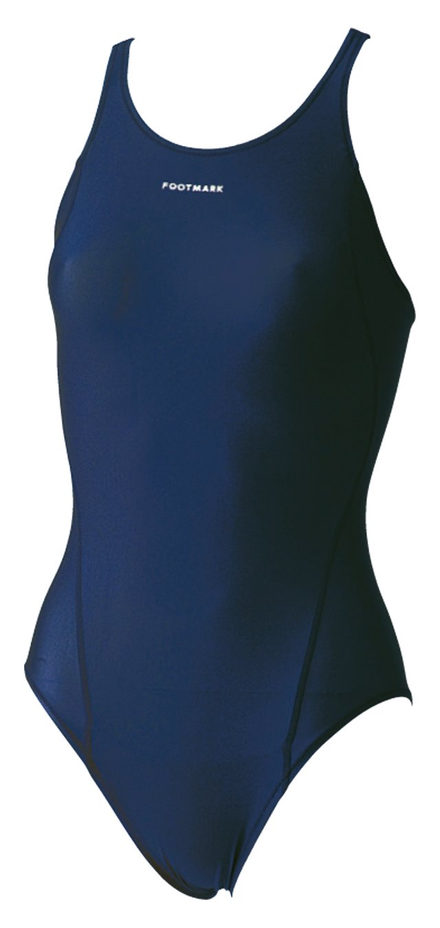 Footmark (Foot Mark) Women Fitness School Swimsuit Smile Swim-Series one-Piece 101568 Navy (08) M