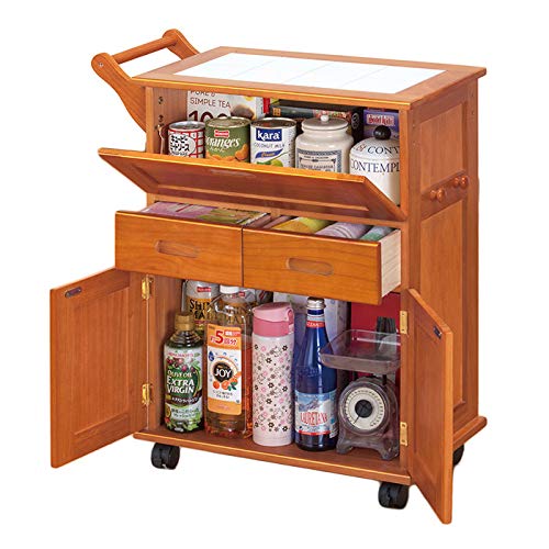 Family Life Natural Wood Flap Kitchen Wagon (03562)