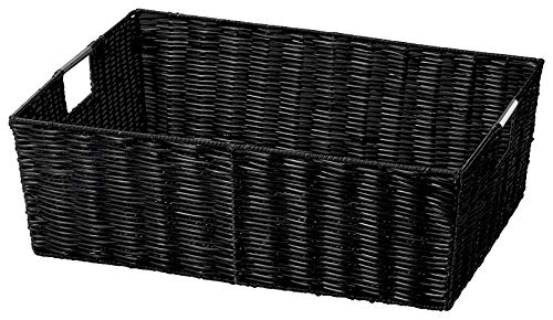 Chidorisangyou Basket, Black, 19.7 x 14.6 x 6.7 inches (50 x 37 x 17 cm)