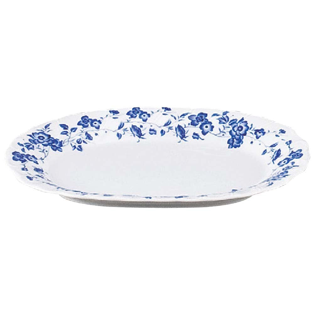 山下工芸(Yamashita kogei) Yamasita Craft 11714730 Blue Maisen 14 Pratter, 9.3 x 14.2 inches (23.5 x 36 cm)