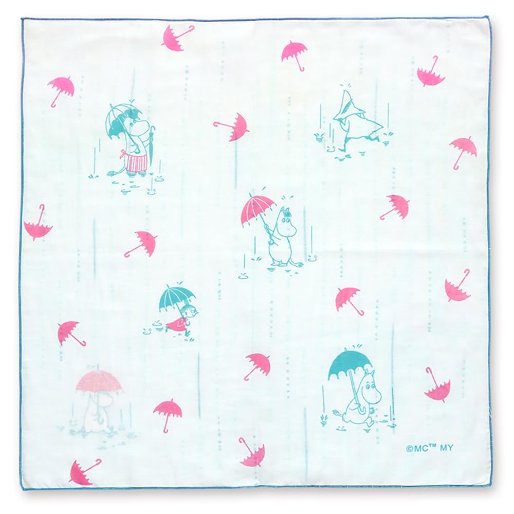 JIKAN STYLE 05932 Moomin Goods, Lunch Cloth, Lunch Box, 100% Cotton, Apple, Orange, Forest Ribbon Dot, Rain, Striped, Sunnyday, Approx. 18.9 x 18.9 inches (48 x 48 cm)