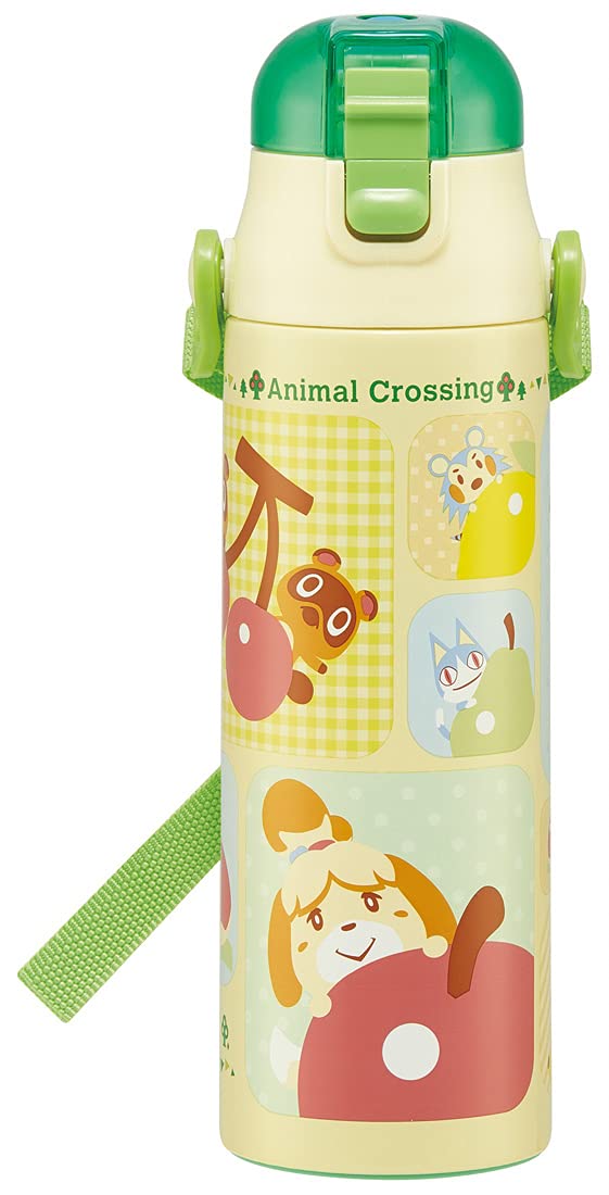 Skater SDC6N-A Children's Stainless Steel Water Bottle, Direct Drinking, 20.9 fl oz (580 ml), Animal Crossing, Girls