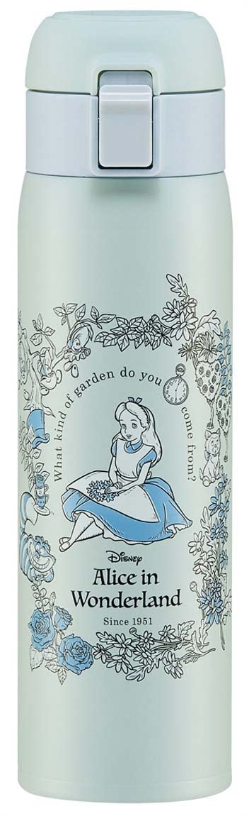 Skater STOT5-A Disney Alice Insulated Stainless Steel Mug Bottle, 16.2 fl oz (480 ml), One-Touch Open,