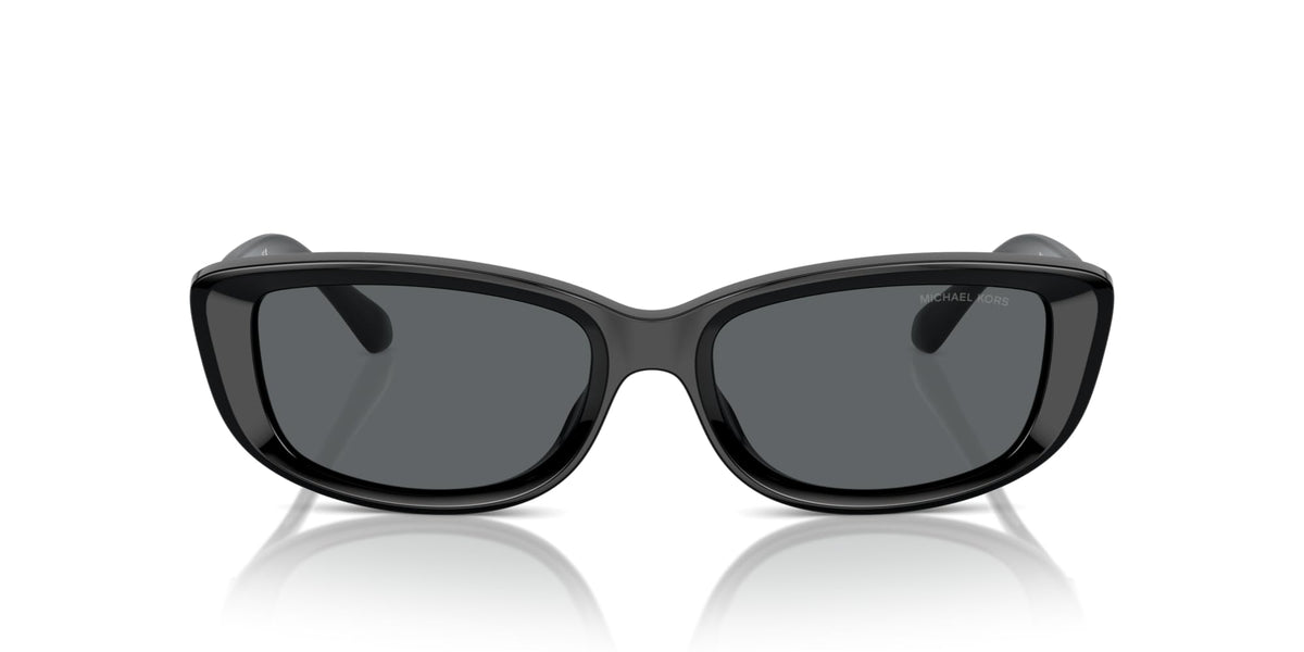 Michael Kors MK2210U Asheville Universal Fit Sunglasses, Black/Dark Grey Solid, 54 mm