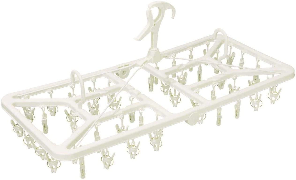 OHE HOS Laundry Clothes Drying Hanger, White, 48 Pinch, Height 13.4 x Width 30.1 x Height 13.8 inches (34 x 76.5 x 35 cm), Foldable Square Hanger