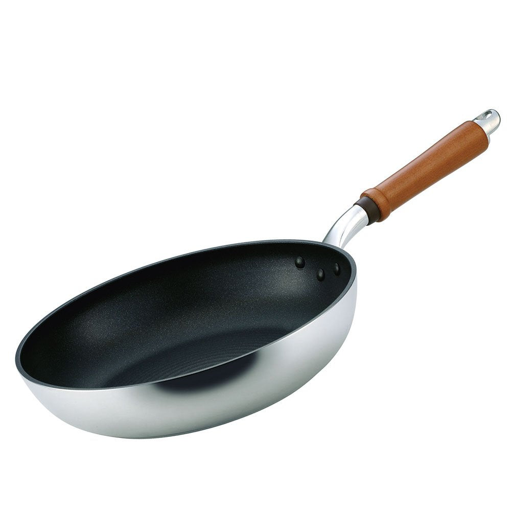 Hokuriku Aluminum Fry Pan, 11.0 inches (28 cm), Lightweight, Gas Fire, Made in Japan, Deep, Light, All-Over Uniform Heating, Time-saving Frying Pan, Durable, Frying Pan, Made in Japan, Aluminum