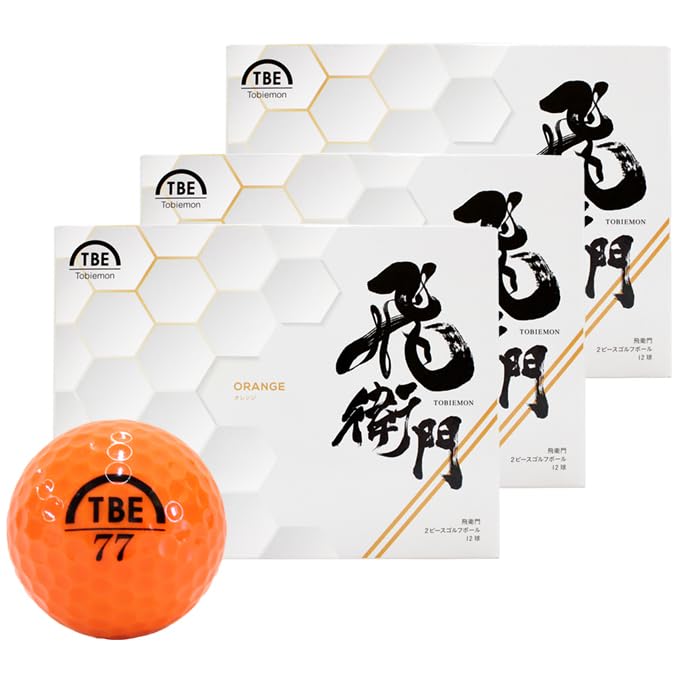 Tobiemon Golf Balls, 3 Dozen, 36 Balls, 2 Pieces, Tobiemon, Distance Distance, Cost, Cheap, Inexpensive, 3 Colors (Orange)