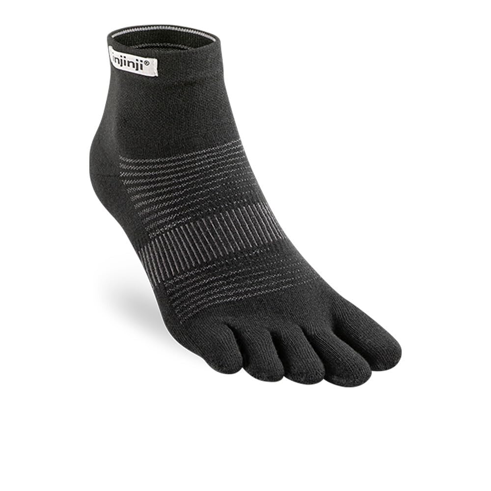 Injinji Run Lightweight Mini-Crew (Large, Black)