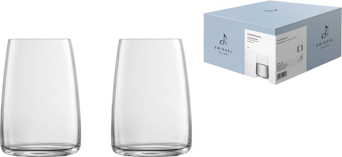 ZWIESEL GLAS M122425 Tumbler, Break-Resistant, Vivid Sense Sensor, For Water, Mineral Water, Soft Drinks, All-Round Tumblers, Set of 2, Machine Made