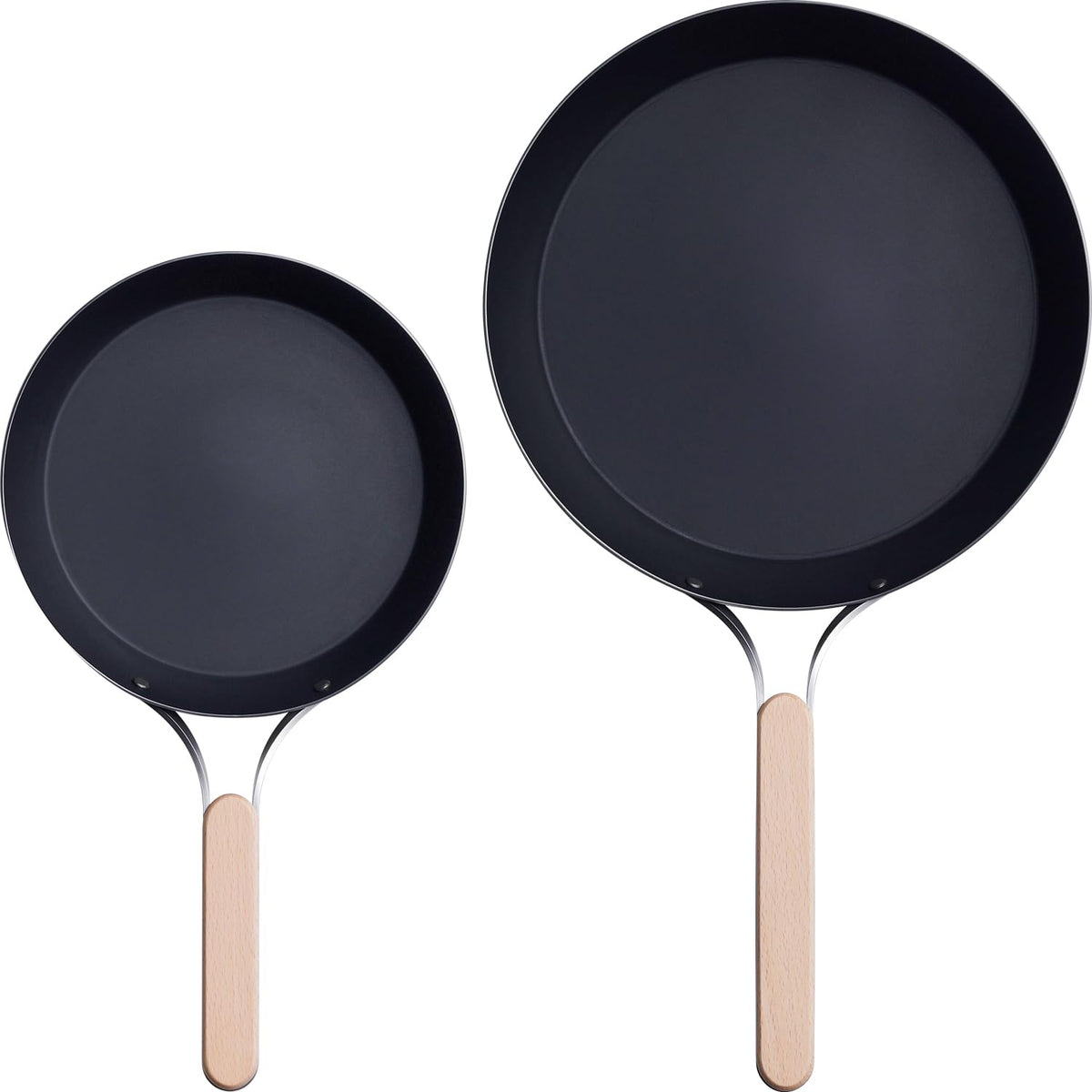 Wahei Freiz TMB-2357 Niigata Tsubamesanjo Iron Frying Pan, 7.9 inches (20 cm), 10.2 inches (26 cm), Set of 2, Induction Compatible, Gas Compatible, Made in Japan