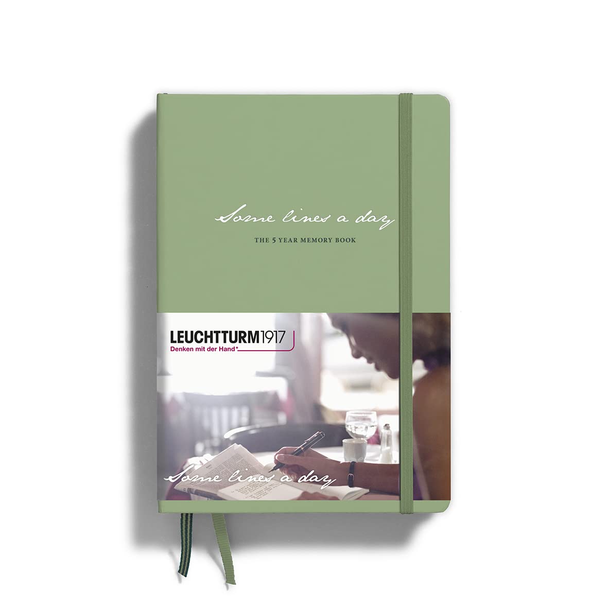 LEUCHTTURM1917 - Some Lines A Day - 5 Year Memory Notebook - Hardcover Journal 366 Pages for 5 Years of Entries (Sage)