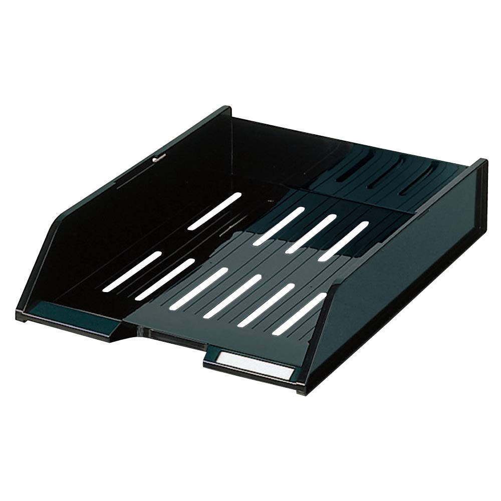 Kokuyo Stackable Letter Tray, Office Paper Organizer Tray, Up to 3 Tires, A4, Black, Japan Import (DT-40ND)
