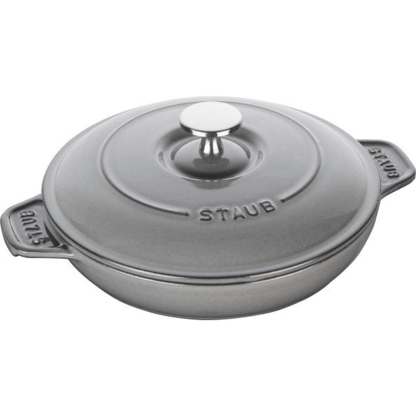 Staub 40509-578 Round Hot Plate, Gray, 7.9 inches (20 cm), Both Hands, Casting, Enamel, Shallow Type, Induction Compatible