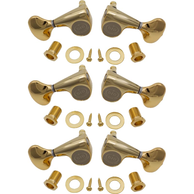 Tuners - Gotoh, SGV510, Midsize 510, Metal Knobs, 3 per side, Color: Gold