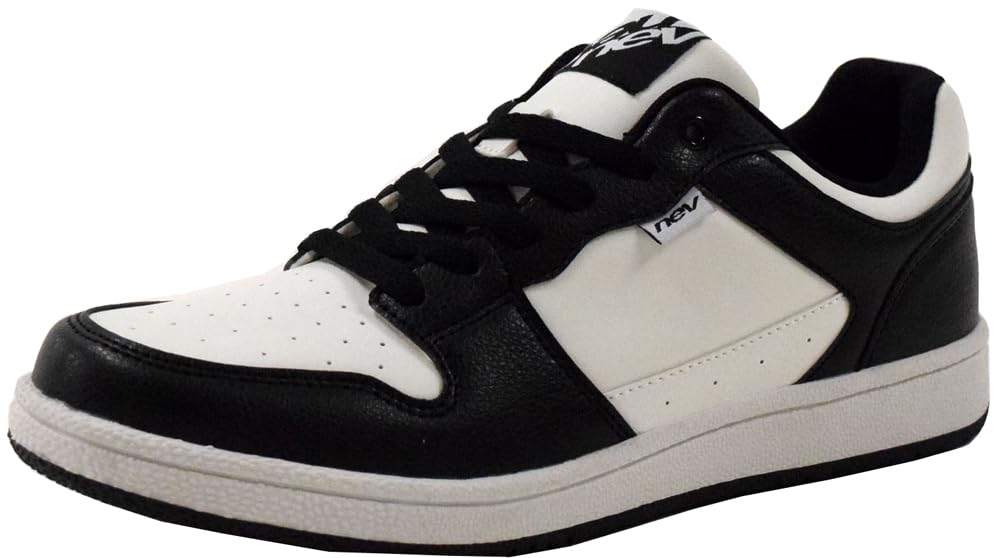 nev(ネヴ) Men's, Court Sneakers, Black White, 27.0 cm