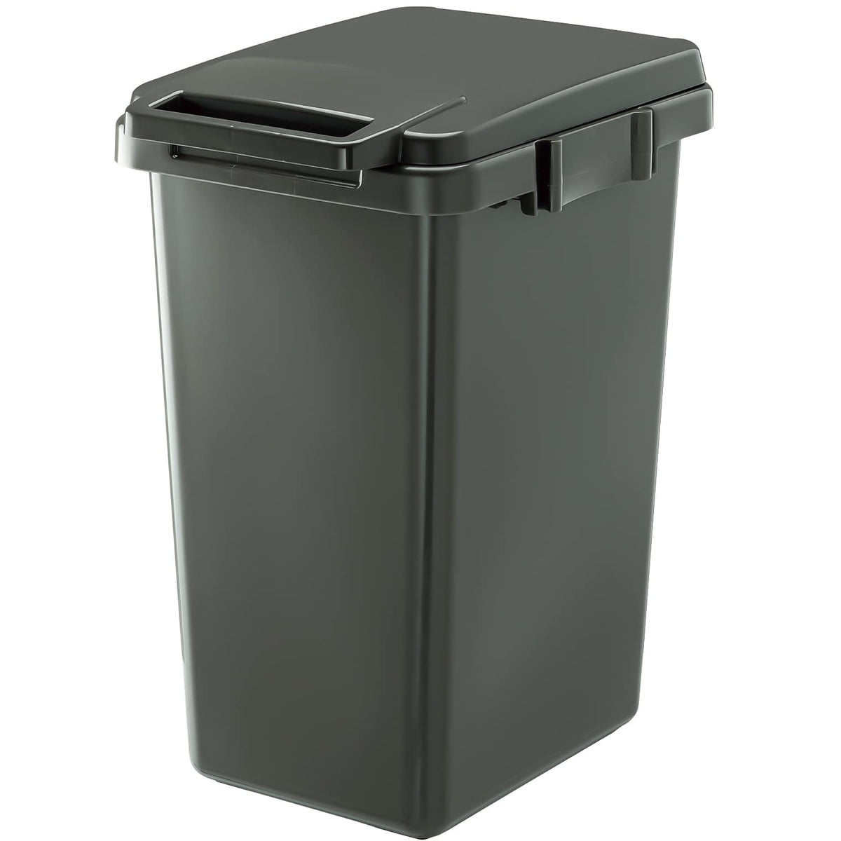 リス Risu Home&Home 45J Trash Can, Handle, One-Hand Connected Dust Box, 10.2 gal (45 L), Dark Gray, Made in Japan