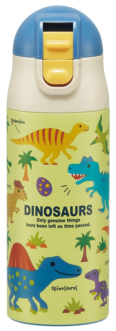 Skater SDPC4P-A Stainless Steel Water Bottle with Straw, One Push Type, 11.8 fl oz (350 ml), Dinosaurus Picture