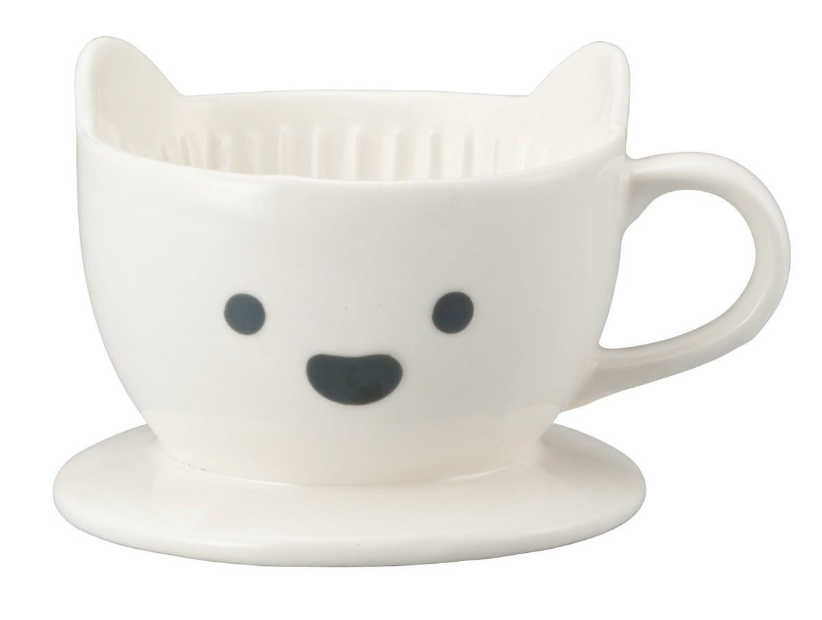 Sunart SAN2542-1 Cute Tableware, White Bear, Coffee Dripper, Diameter 5.3 inches (13.5 cm), White