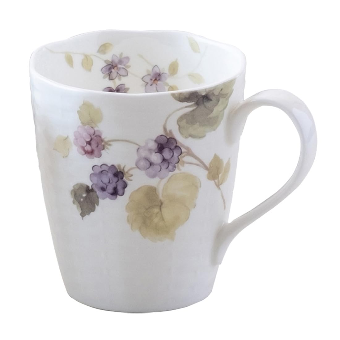 Narumi 51280-2826P Lucy Garden Mug, 12.5 fl oz (370 cc), Black Raspberry Cute, Stylish, Relief, Large Gift, Microwave Warm, Dishwasher Safe, Gift Box Included