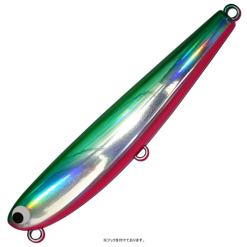 POZIDRIVEGARAGE Jigminnow Flat Flutter 95S, 3.7 inches (95 mm), 0.7 oz (20 g), Green Pink #04 Lure